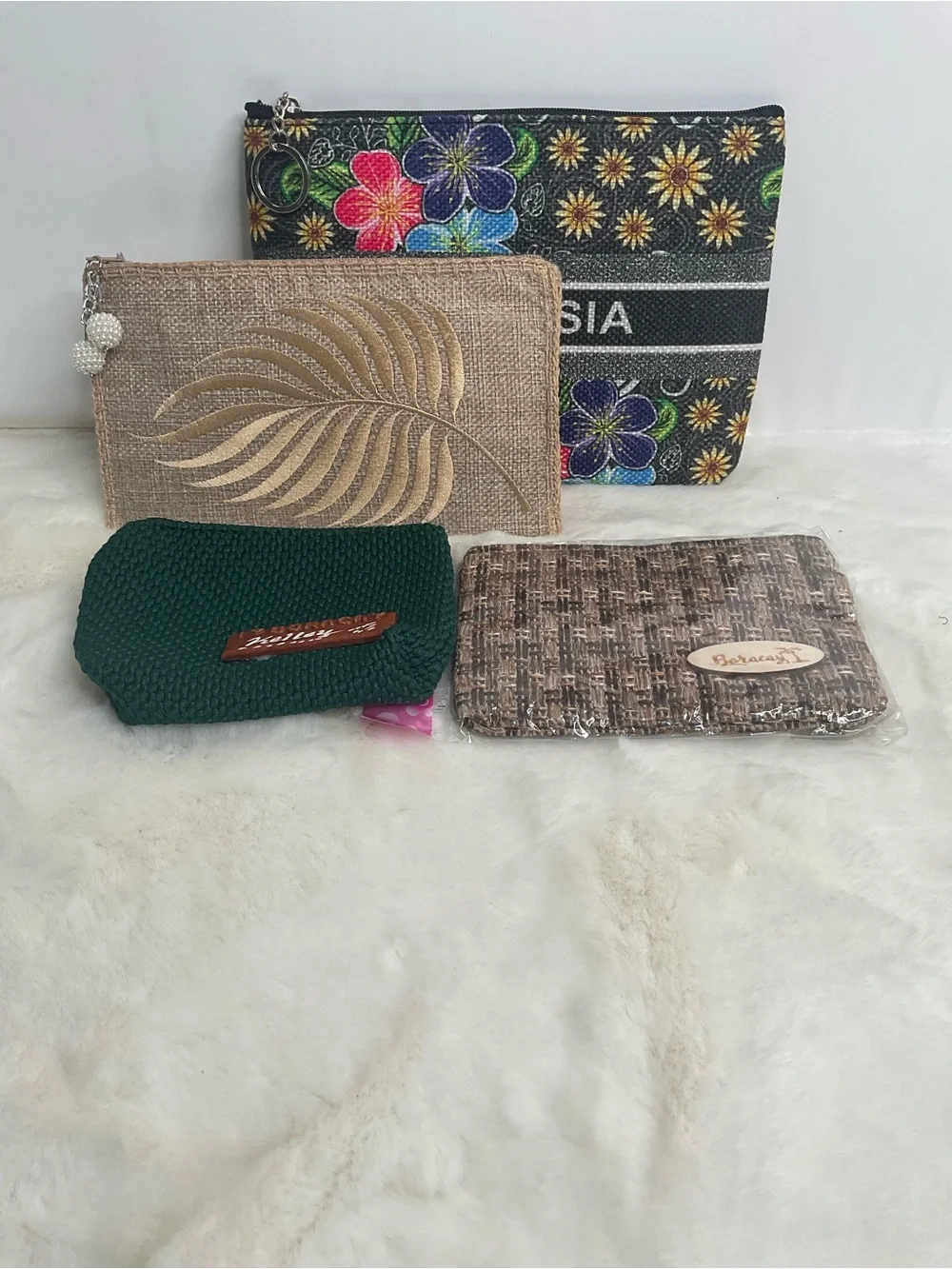 4-Piece Travel Cosmetic & Coin Pouch Set – Malaysia Souvenir, Boracay Wallet